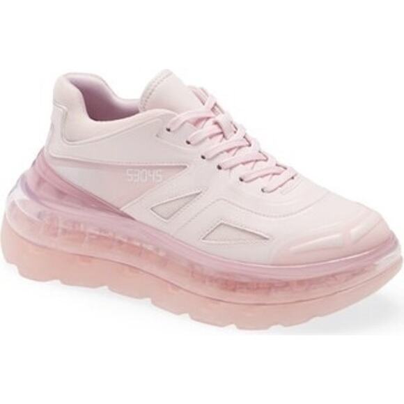 SHOES 53045 Bump’Air Platform Pink Lace Up Low Top Sneakers Size EU 37 - Picture 1 of 7